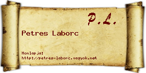 Petres Laborc névjegykártya